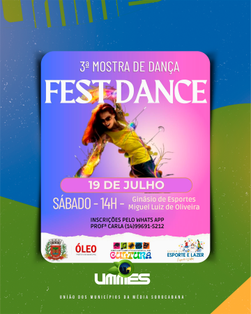 Óleo sediará a 3ª Mostra de Dança – Fest Dance no dia 19 de julho
