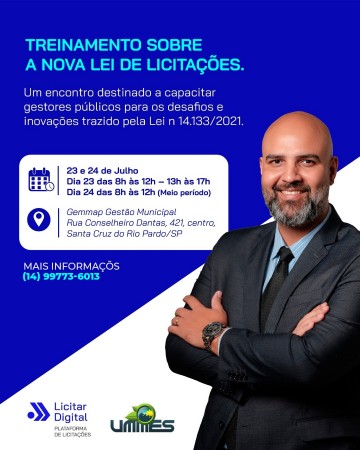 Capacitação sobre a Nova Lei de Licitações será realizada pela UMMES nos dias 23 e 24 de julho